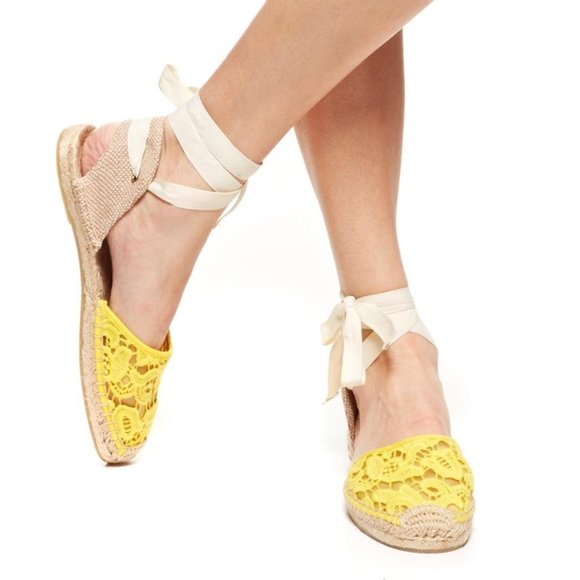 Soludos Shoes - NEW Soludos Tulip Lace Yellow Espadrilles Sz 7